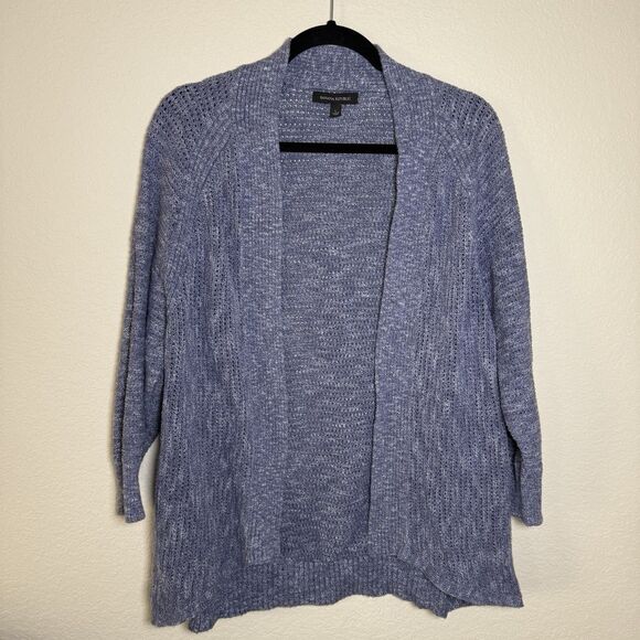 Banana Republic Women's Open Cardigan Sweater Blue Size Large 3/4 Length Sleeve - Picture 1 of 7